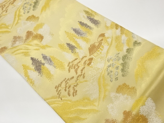 JAPANESE FUKURO OBI / WOVEN FLORAL PLANTS
